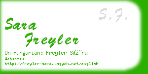 sara freyler business card